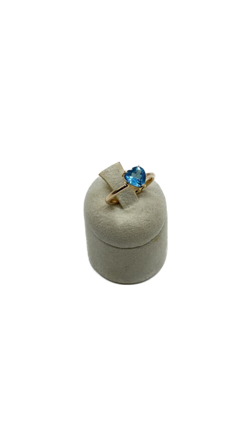 ANELLO IN ORO E TOPAZIO AZZURRO - immagine 3