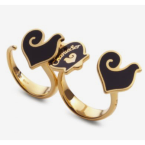 CHANTECLER/ANELLO IN ARGENTO E SMALTO NERO