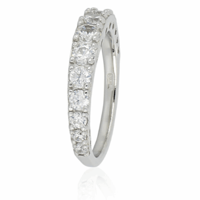 ANELLO ARTLINEA A RIVIERA A SCALARE IN ARGENTO 925% E ZIRCONI