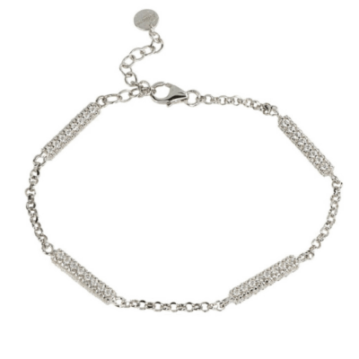 BRACCIALE ARTLINEA CON PAVE' DI ZIRCONI IN ARGENTO 925%