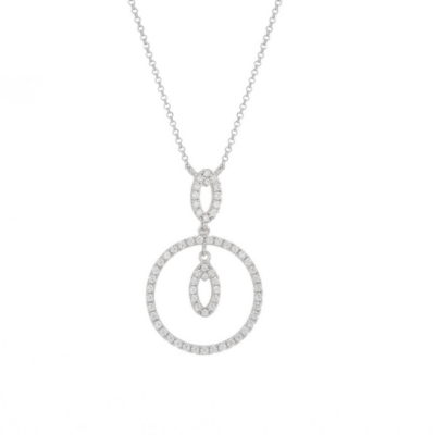 COLLANA ARTLINEA IN ARGENTO 925% RODIATO E ZIRCONI