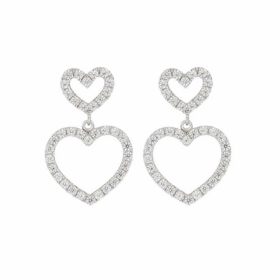 ORECCHINI IN ARGENTO 925% RODIATI CON ZIRCONI