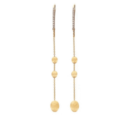 ORECCHINI NANIS "SOFFIO" PENDENTI LUNGHI IN ORO E DIAMANTI