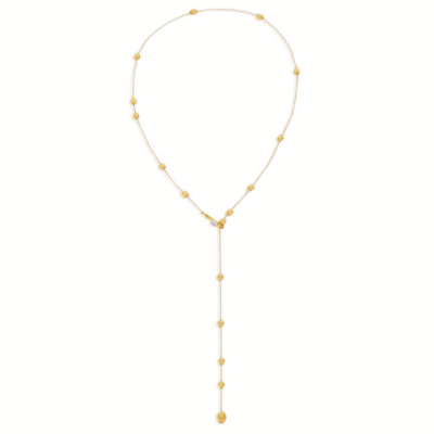 COLLANA NANIS IN ORO GIALLO E PENDENTE CON DIAMANTI E BOULES SATINATA
